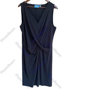 Simply Vera Wang Black Sheath Dress, XL, Twist Front, Sleeveless